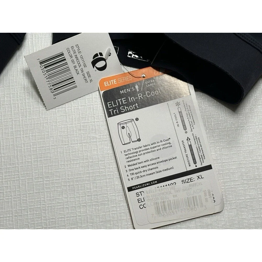 NWT Men's Pearl Izumi Elite Series In-R-Cool Tri Shorts Size XL Black #13111102
